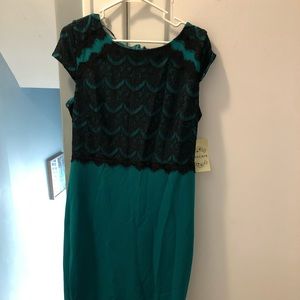Green and black dress